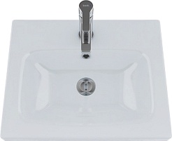 Iddis Тумба с раковиной New Sena 50 белая/светлое дерево – фотография-8